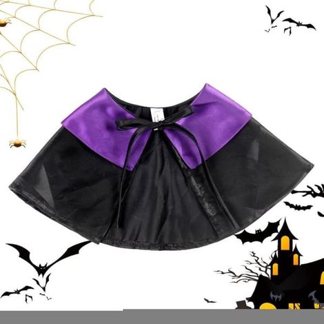 Cape d'Halloween pour chat et petit chien – Costume d'Halloween ajustable violet – Déguisement de sorcière mignon pour animaux de compagnie – Tour de cou : 20–28 cm (1/5)