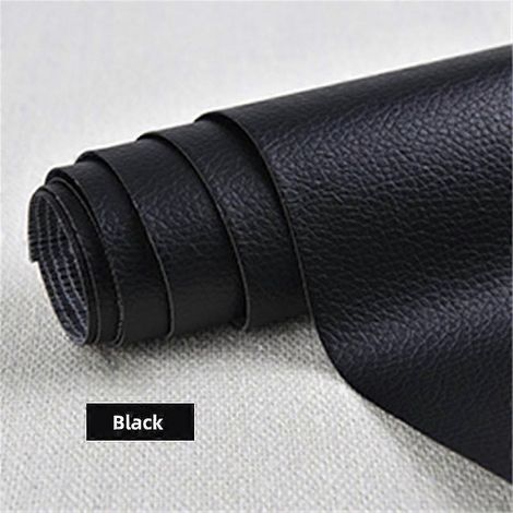Patch de réparation autocollant pour cuir 50 x 137 mm, noir (1/5)