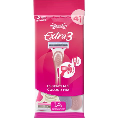 Wilkinson Rasoio Usa e Getta Extra 3 Essential - Confezione 4 Pezzi -