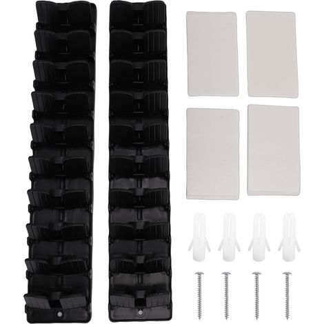 Lot de 2 range-casquettes muraux en ABS, gain de place, pour 40 casquettes de baseball, noir. (1/5)