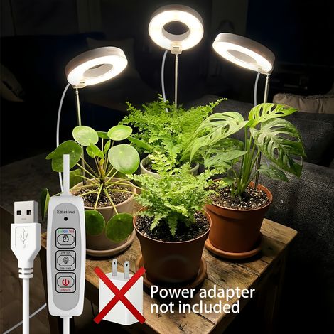 【BQ】Lot de 3 lampes de croissance LED à spectre complet avec minuterie 3/6/9 h, luminosité et hauteur réglables pour plantes d'intérieur-AquaForge (1/5)