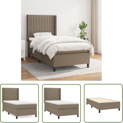The Living Store Boxspringbett mit Matratze Taupe 90x200 cm Stoff - Boxspringbett - Doppelbett - Bettenrahmen - Lattenrost - Matratze (1/5)