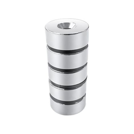 Aimant en néodyme RS PRO Ø 4.5mm, épaisseur 7.6mm ( Prix pour Barrette de 5 )