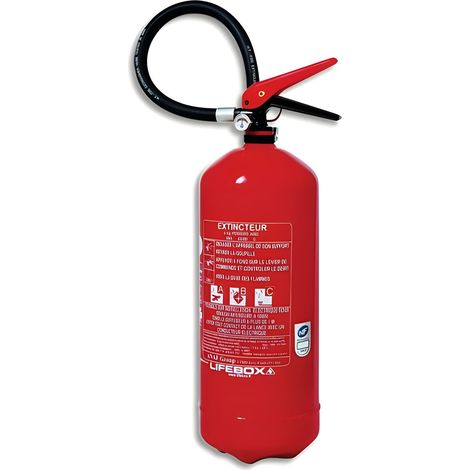 Extincteur à Poudre 6kg avec manomètre de Pression pour Feux de Classe ABC (1/5)