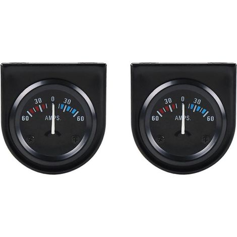 Lot de 2 ampoules LED 52 mm (2 pouces) 12 V pour voiture, bateau ou autre, indicateur d'ampèremètre 60-0-60 A, noir (1/5)