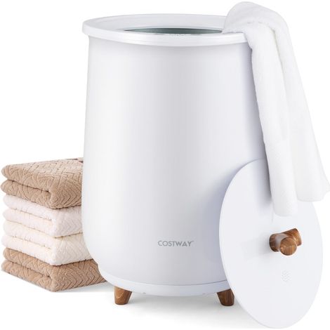 Seau chauffe-serviettes 34 x 54 cm capacité 23 l chauffage rapide élégant et pratique en plastique blanc