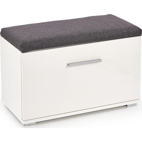 Zapatero Cirveso 117, Blanco + Blanco brillante + Gris, 70x45x32cm, Aglomerado laminado