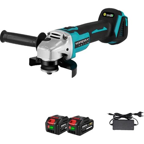 Meuleuse d'angle, moteur sans balais, vitesse variable, 2 Ensemble de Batteries A (1/2)