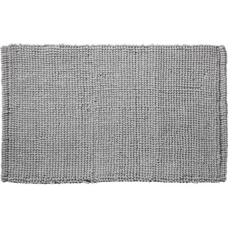 Tapis de bain en polycoton uni gris 50x80cm (1/3)