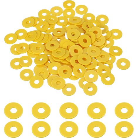 120 Pcs Rondelles Plates En Nylon Pour Tuyau D'Eau Jaune (1/5)