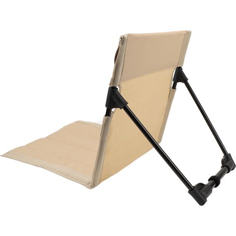 Chaise pliante d'extérieur, portable et légère, avec dossier et sac de transport, idéale pour le camping et la randonnée (kaki). (1/5)