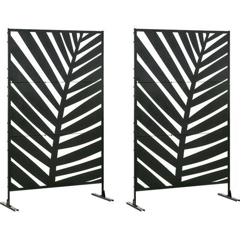 Séparateur de jardin - Outsunny - Acier - 122x45x198cm - Noir (1/5)