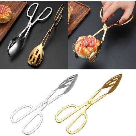 Pinces robustes en acier inoxydable pour pain, salade, buffet, outil de cuisson pour barbecue (1/4)