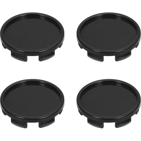 Capuchons Centraux de Roue de Voiture ABS, Couvercle de Moyeu de Roue élégant pour Pneu de Moyeu de 55mm, 4 Pièces pour Roues Avant ou Arrière (Black) (1/2)