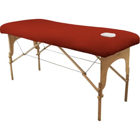 Drap housse de protection en éponge pour table de massage - Terracotta - Vivezen
