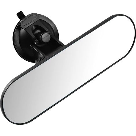 Rétroviseur Voiture Intérieur, Rétroviseur Intérieur à Ventouse, Rétroviseur Voiture Universelle, Rétroviseur Voiture Panoramique 360 ° Réglable Anti-éblouissement (22 x 6,5 cm) (1/4)