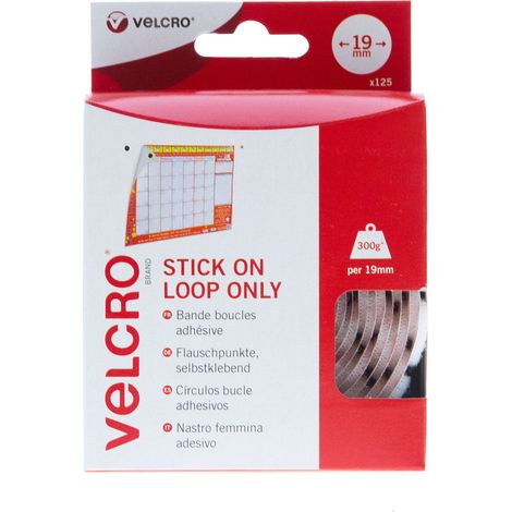 VELCRO Brand Nastro femmina adesivo 19mm x 125 Bianco