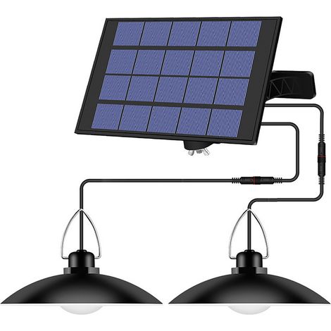 Lampe suspendue à énergie solaire avec panneau réglable, capteur d'éclairage marche/arrêt automatique, lampe suspendue résistante à l'eau IP65 pour jardin extérieur/intérieur, patio, rangement de cour (1/5)