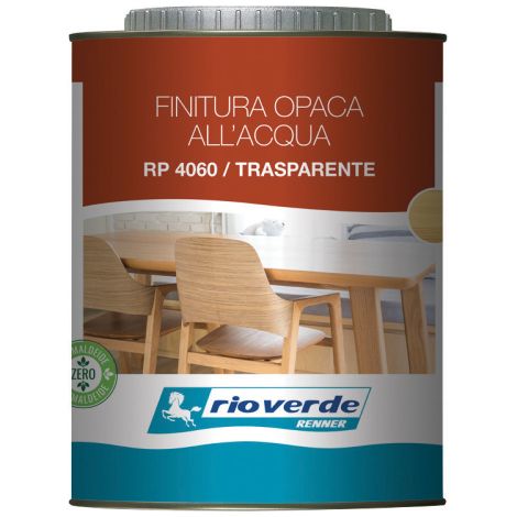 Rioverde RP 4060 / finition mate a' l'eau transparente 750 ml pour bois rendement 10 m2/l pour application au pinceau ou au pistolet