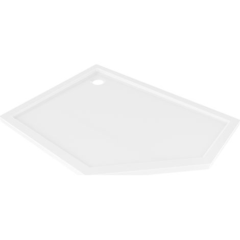 Mexen Flow receveur de douche pentagonal fin gauche 100 x 80 cm, blanc brillant - 46P108010L (1/5)