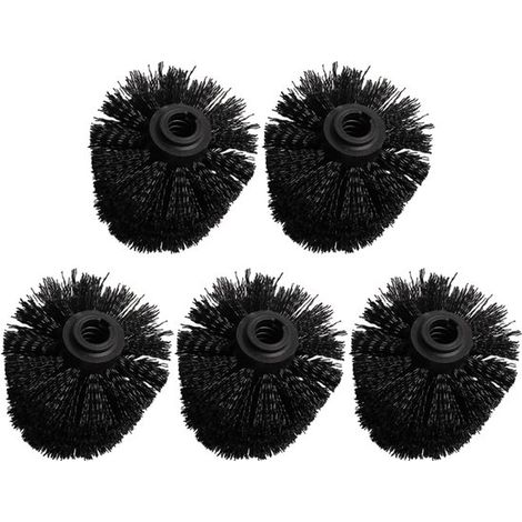 Têtes de Brosse WC de Rechange Lot de 5 Noires - Plastique Universel pour Salle de Bain - Accessoires de Nettoyage et Hygiène Sanitaire (1/4)