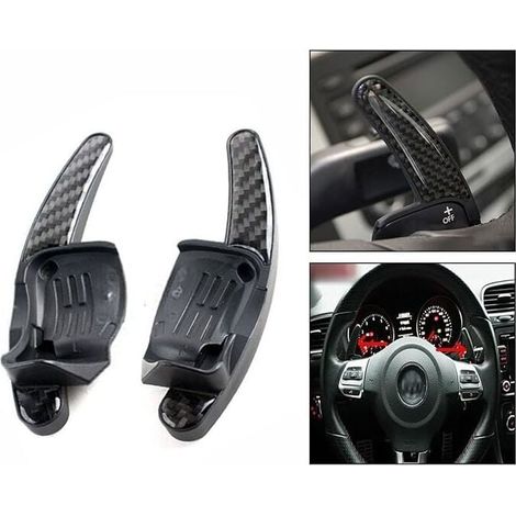 ZVD- Paddle Shift Extension pour Volkswagen VW Golf 5 6 GTI R32 R Polo,1 paire (Noir) (1/4)