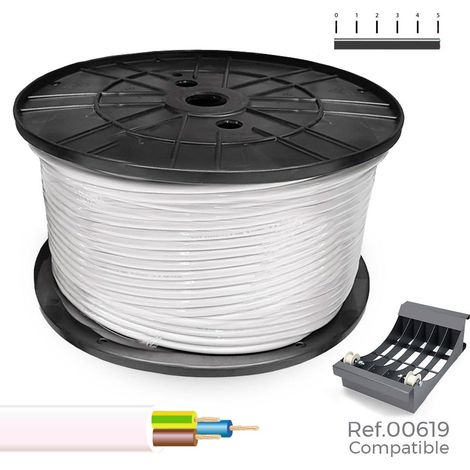 Enrouleur de câble pour tuyau acrylique blanc 1kv, grande bobine de 3x1,5mm, 200m (1/2)