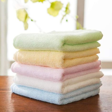 5 Pack Bamboo Face Cloths Baby Wash Cloths Towel Set for Bathroom-Hotel-Spa-Kitchen Multi-Purpose Face Towels Fingertip Towels & WashCloths 25x25cm (1/4)