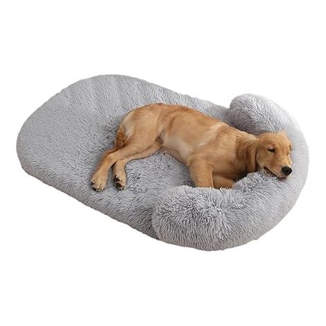 Panier Chien Grande Taille Orthopedique Canapé pour Chat Coussin Chiens Dehoussable et Lavable Anti-dérapant lit Apaisant Comfy pour Chien de Grande Taille Gris M:80  60cm (1/5)