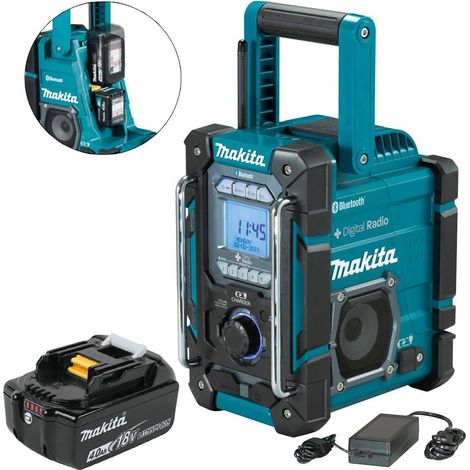Makita DMR301 Digital DAB Built in Charger Site Radio DAB Bluetooth & 18v BL1840
