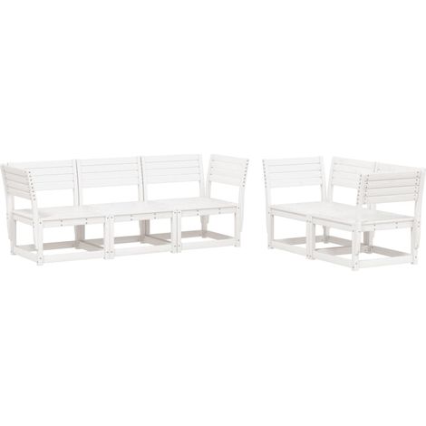 Maison Exclusive - Set Salotto da Giardino 5 pz Bianco in Legno Massello di Pino