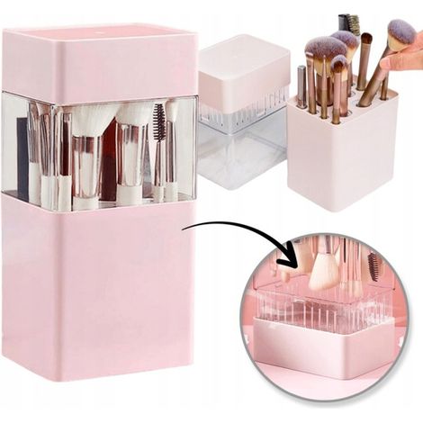 Organizador de brochas Ecarla, 12 unidades, recipiente de secado, 22 x 10,5 x 8 cm, rosa CB71R (1/5)