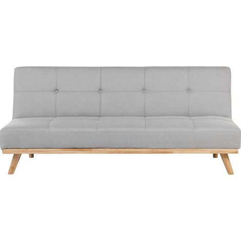 Schlafsofa 3-Sitzer FROYA Stoff Hellgrau