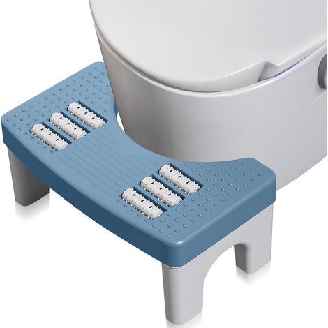 Tabouret Toilette,Tabouret WC Massant,Marche Pied Toilette Antidérapant-pour Adultes pour Soulager la Constipation,Convient Aux Enfants et Aux Adultes(Bleu) (1/5)
