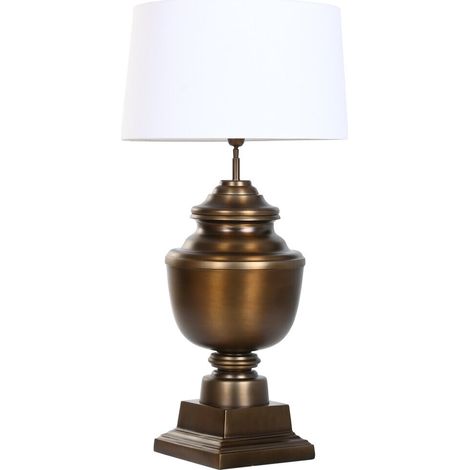Lampara Sobremesa Acero Patinado 60X60X103 Bronce (1/5)