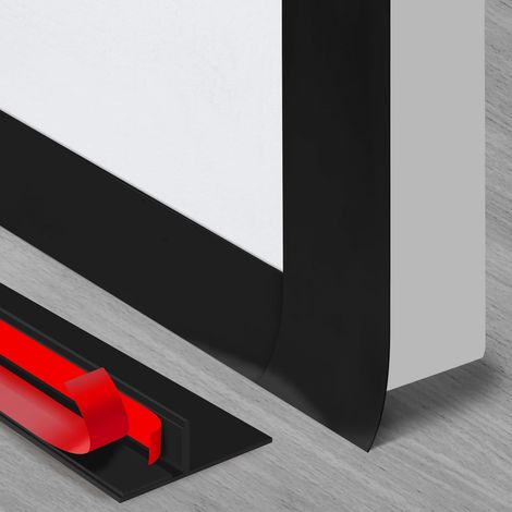 Burlete de silicona en forma de T de 2" x 20', cinta para sellar puertas y ventanas, bloquea las corrientes de aire frío y reduce el ruido, color negro