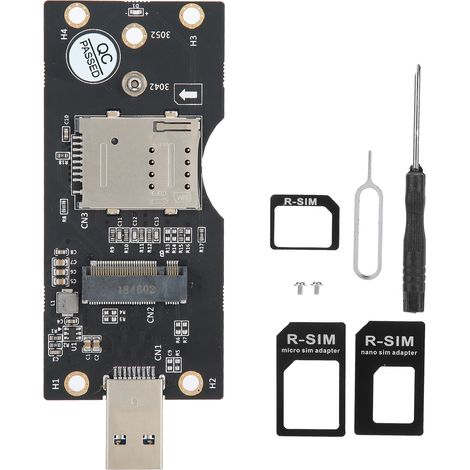 Adaptateur M.2 vers USB 3.0 avec Slot Carte SIM, Carte Riser pour PC, Accessoire NGFF Clé B (1/5)