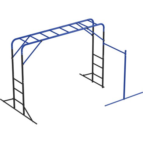 Klettergerüst Outdoor Kletterturm mit Turnstange Klimmzugstange für 3-8 Jahre Kinder bis 150kg 250x190x180 cm Schwarz (1/5)