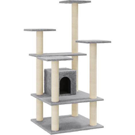 Maison Exclusive - Albero per Gatti con Tiragraffi in Sisal Grigio Chiaro 110 cm