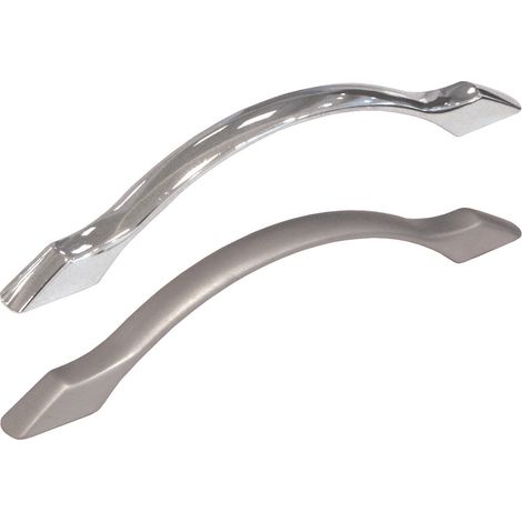 MANIGLIE PER MOBILI FISSE MOD.UR28 IN ZAMA- - interfori mm.96 cromo opaco - 5 pezzi METALSTYLE