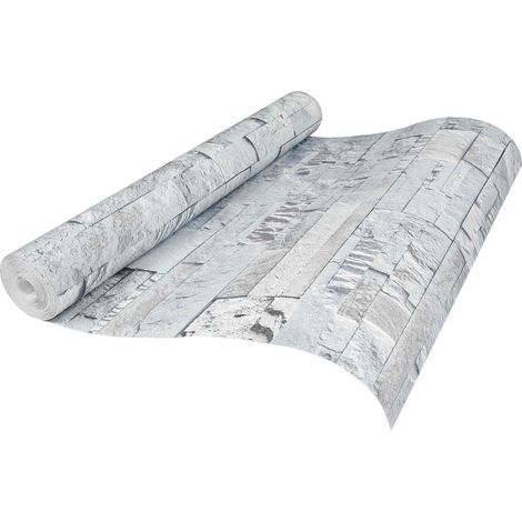 3D Stein Tapete Hellgrau 10 x 0,53 m Vliesstoff vidaXL