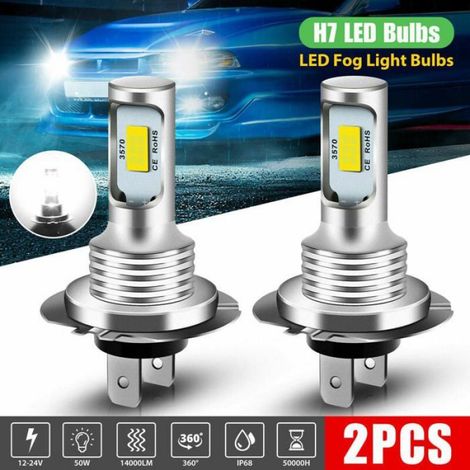 Ampoule H7 - LED 6000K - 4000 lm - 55 W - DC 12 V - Pour Feux De Croisement Et Antibrouillard - Lot De 2 (1/4)
