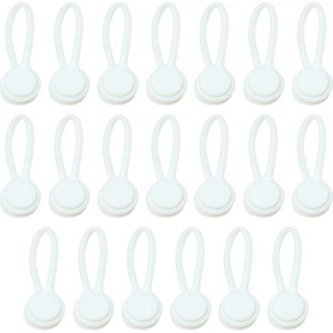 20 Pièces Organisateur de Cables Organisateur de Cables Minimaliste en Silicone pour Cables de Données, D'écouteurs et de Chargement Blanc (1/2)