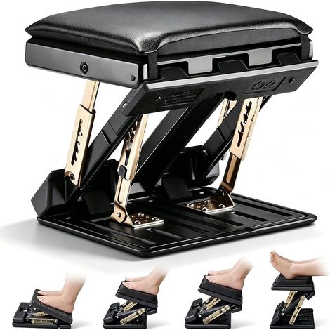 Repose Pied Bureau, Repose Pieds hat 4 Verstellbare Höhen und 4 Verstellbare Neigungswinkel, Soulage Les Douleurs Aux Jambes, Aux Genoux et Au Dos, Ergonomique pour Bureau Maison Voyage (1/5)