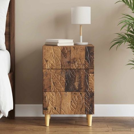 vidaXL Bedside Table Old Wood 43 x 39.5 x 66.5 cm Engineered Wood (1/5)