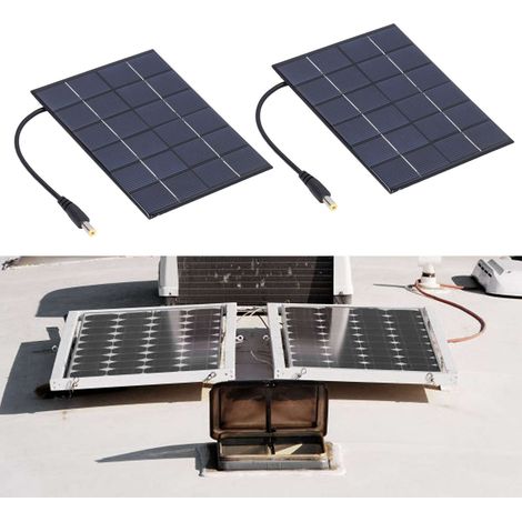 【Solarpanel-Set】 Hochleistungs-DC5521-Modul, tragbar, Polysilizium, 13,5 x 11 cm, 130 g, 0–330 mA, 3,7 V, 2 W 【2 Stück】 (1/5)