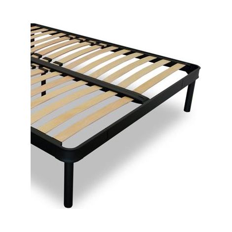 EVERGREENWEB - Rete una Piazza e Mezza 120x200 a Doghe in Legno TAGLIE FORTI XXL Rinforzata Doppia Struttura in Ferro + Regolatori Zona Lombare 4 Gambe Smontabili Base da Incasso per Letti e Materassi (1/5)