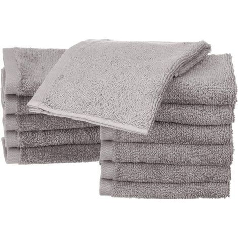 (30×30×0.1cm)Gris Lot de 12 petites serviettes en coton, Gant de toilette, 30 x 30 cm (1/4)