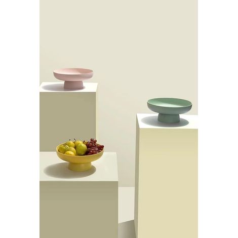 Support rond pour fruits, desserts, desserts, bol sur pied décoratif, panier à légumes, salade, collations, plateau avec base (3)