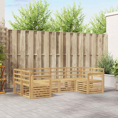 vidaXL Outdoor Sofa Set 6 pcs White Solid Acacia Wood (1/5)